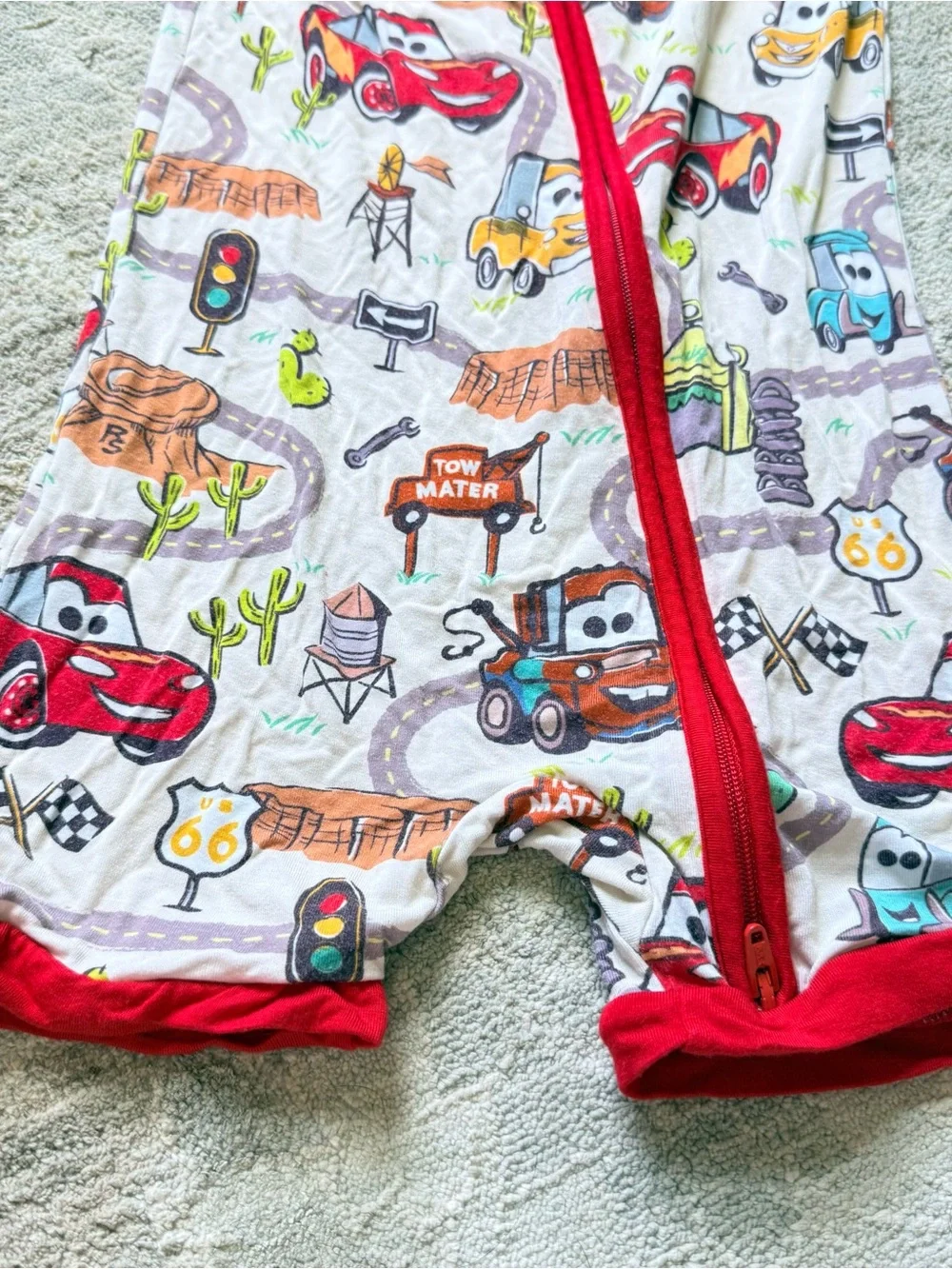Little Sleepies Size 2T Disney CARS Pixar Radiator Springs PJ Zippy